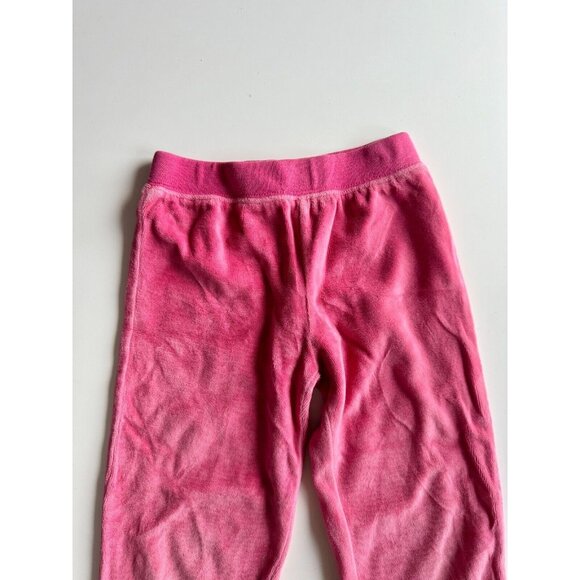 Girls' JUICY COUTURE Pink Velour Gold Logo Straight Leg Track Pants, Size 5 - Picture 2 of 11
